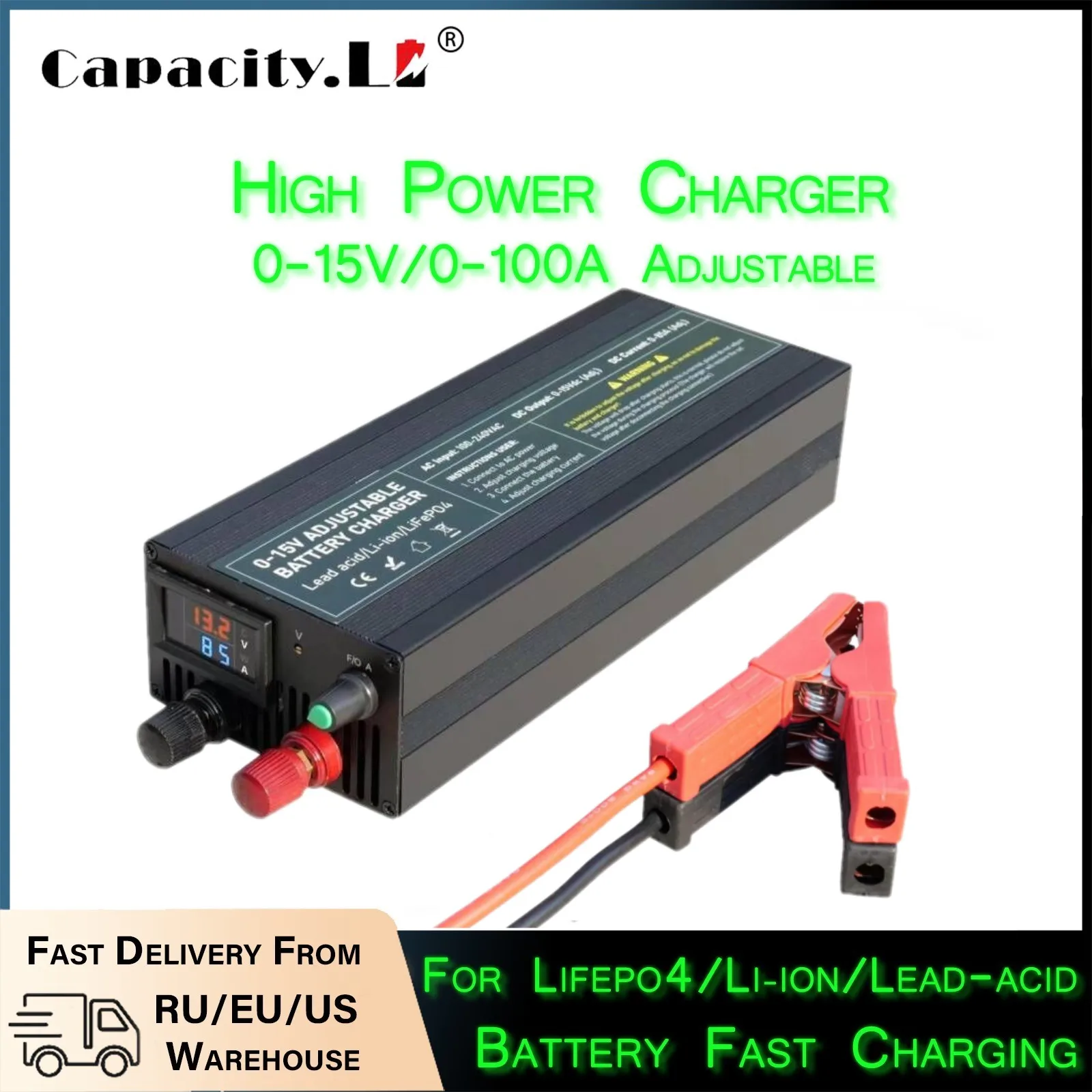 84V 20A Smart Charger - 60A100A CC CV verstelbare batterijlader voeding,