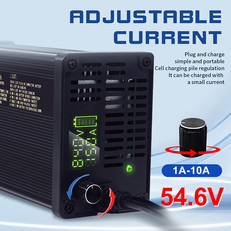 84V 20A Smart Charger - 48V Aluminium Behuizing Verstelbare Lithium Batterijlader