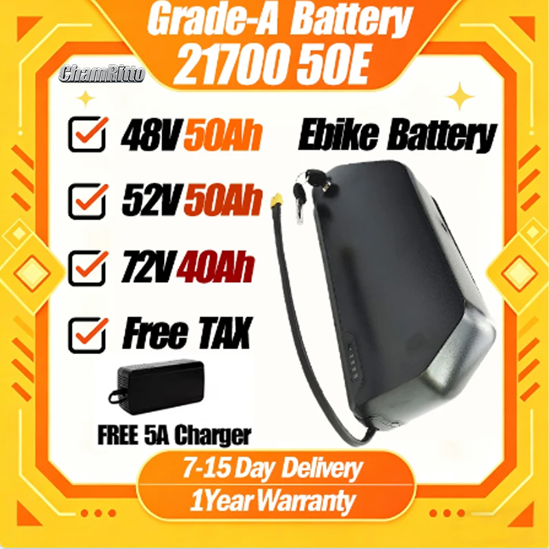 72V 50Ah 21700 Lithium Battery - Polly elektrische fiets accu Downtube Hailong