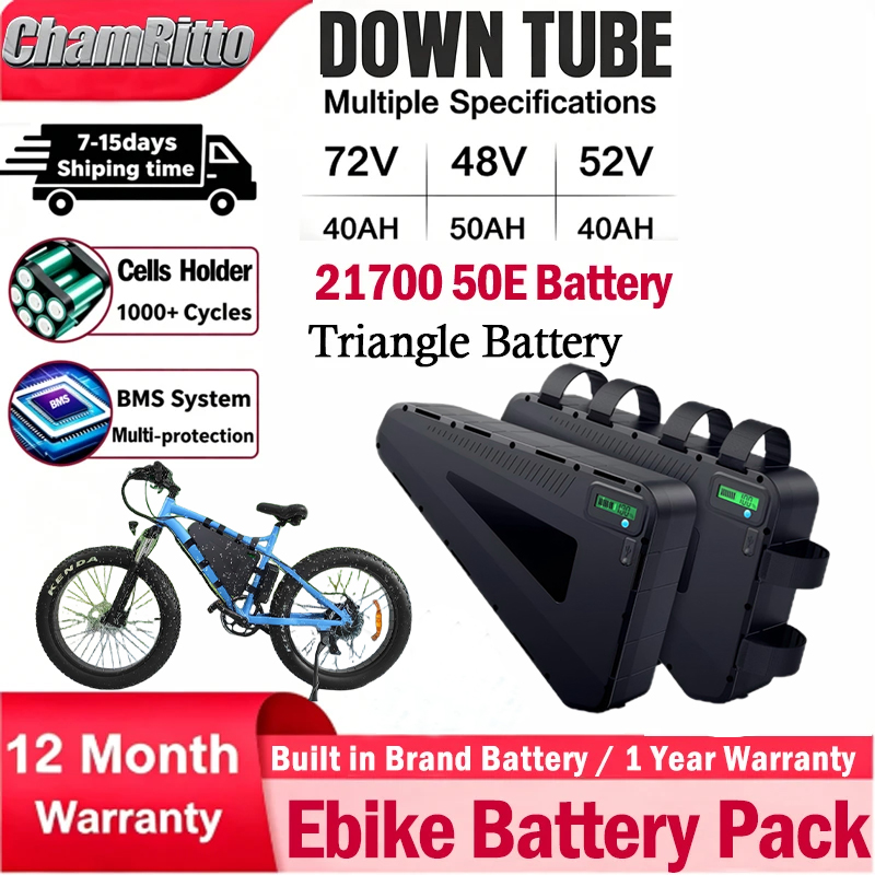 72V 50Ah 21700 Lithium Battery - Elektrische fiets 60v 72v Triangle Chamrider