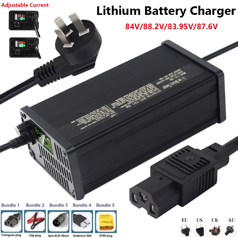 72V 15A Fast Charger - 72V verstelbare lithiumbatterijlader 1-8A 1-9.5A 1-15A