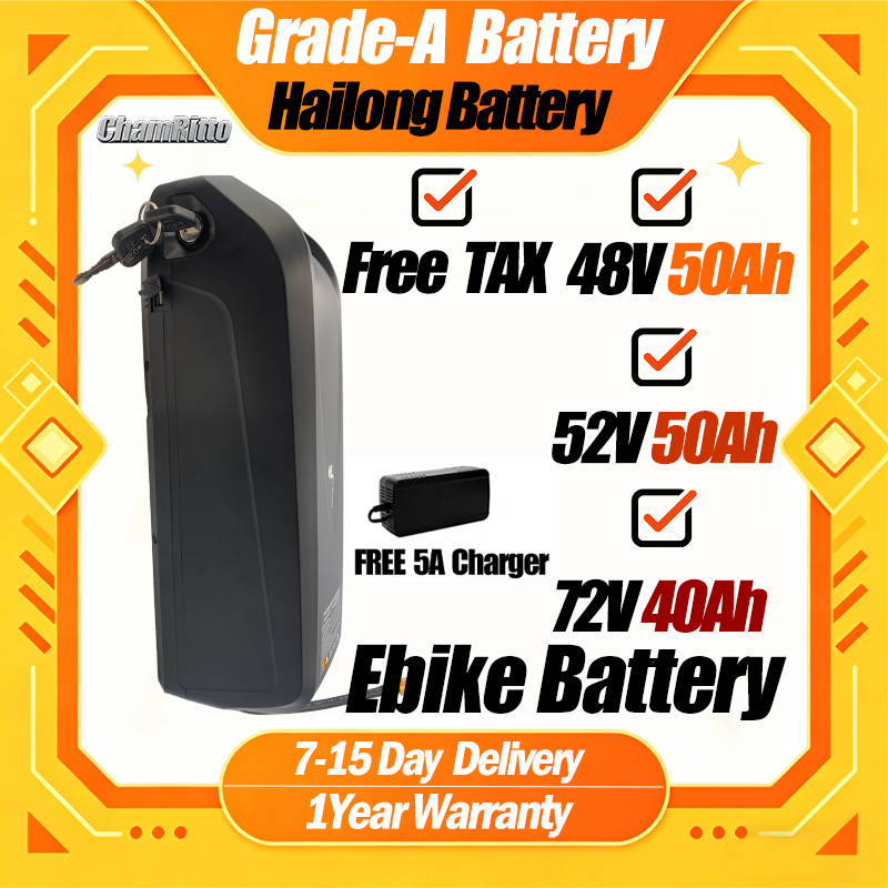 72V 50Ah 21700 Lithium Battery - 48V 50AH 52V 36V 30AH E-bike