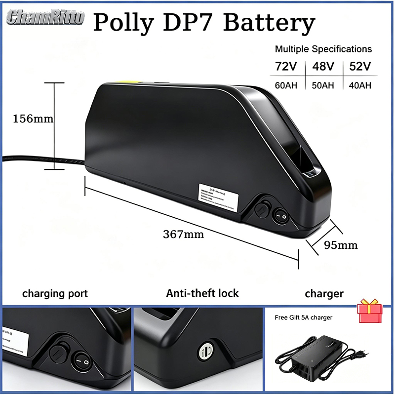 Elektrische fiets accu Downtub - 72V 50Ah 21700 Lithium Battery recensie en prijs