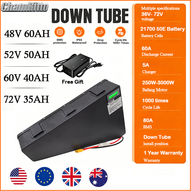 Elektrische fiets 60v 72v 3000 - 72V 50Ah 21700 Lithium Battery recensie en prijs