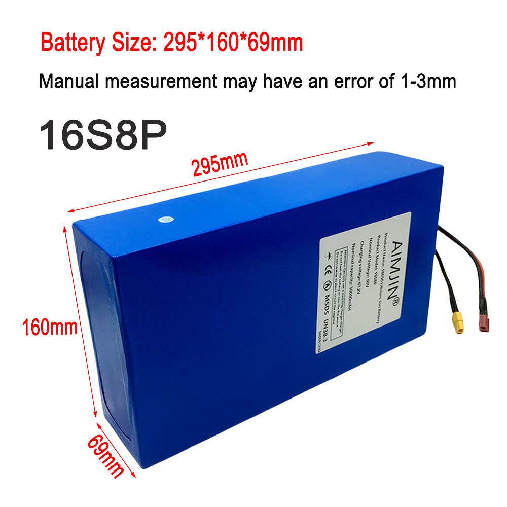16S8p 1000-3000W Gloednieuwe L - 60V 50Ah Electric Scooter Battery recensie en prijs