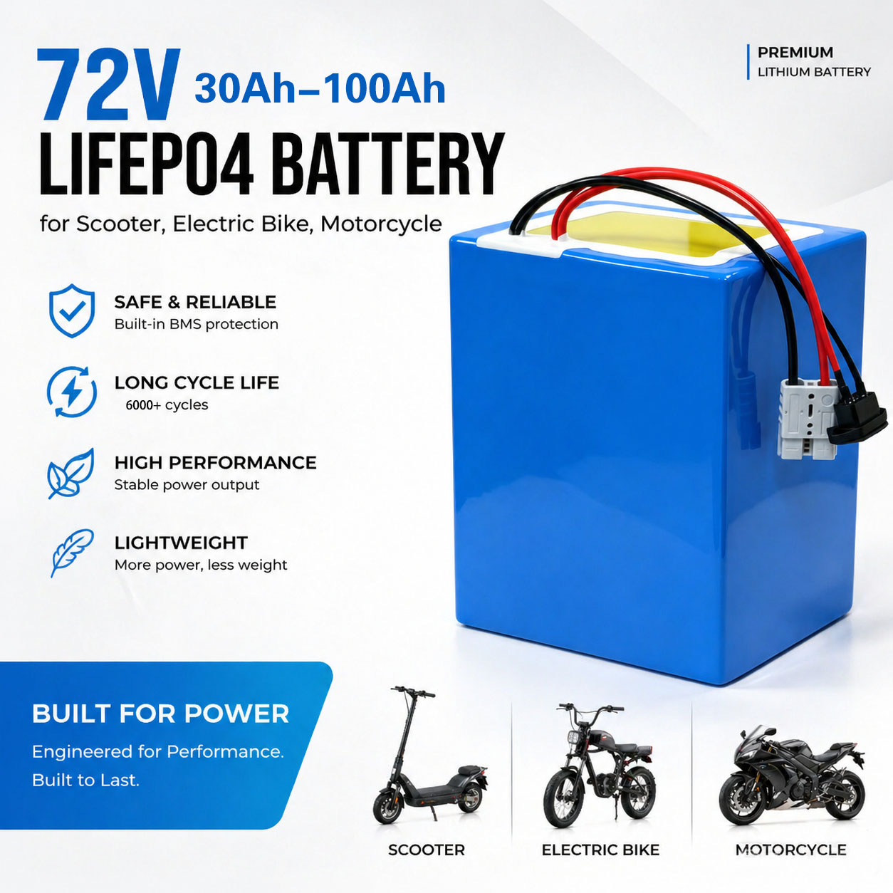 Lithium LiFePO4 72V 50Ah 60Ah  - 72V 40Ah Lifepo4 Battery Pack recensie en prijs
