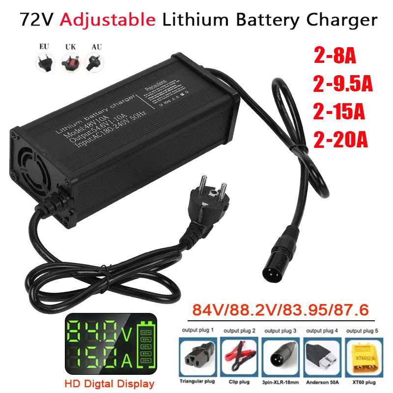 72V 2-8A 2-9.5A 2-15A 2-20A Ve - 72V 15A Fast Charger recensie en prijs