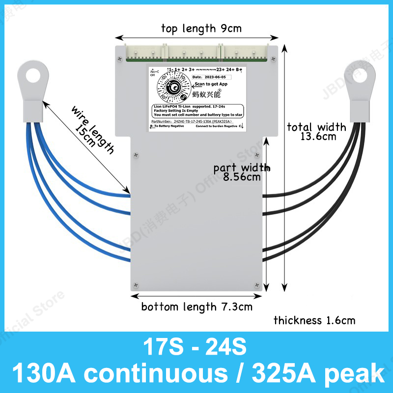 ANT BMS 17S tot 24S 850A 300A  - 84V 50A Smart Bms Bluetooth recensie en prijs