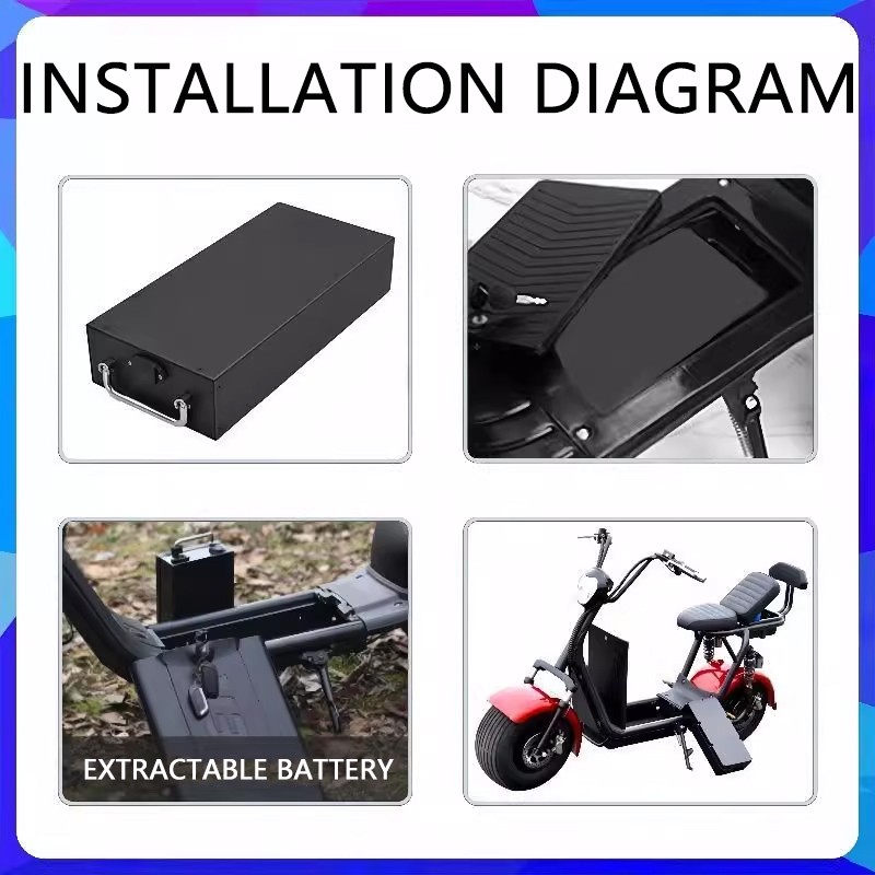 Voor Harley-batterijen 60V 20A - 60V 50Ah Electric Scooter Battery recensie en prijs